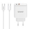 Savio Ładowarka sieciowa LA-10 30W Quick Charge Power Delivery 3.0 Biała + Kabel